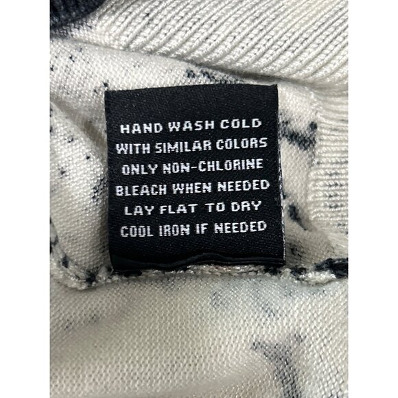 525 America Women's Size M Top Long Sleeve Sweater Mock Neck Beige Black Print - Picture 8 of 8